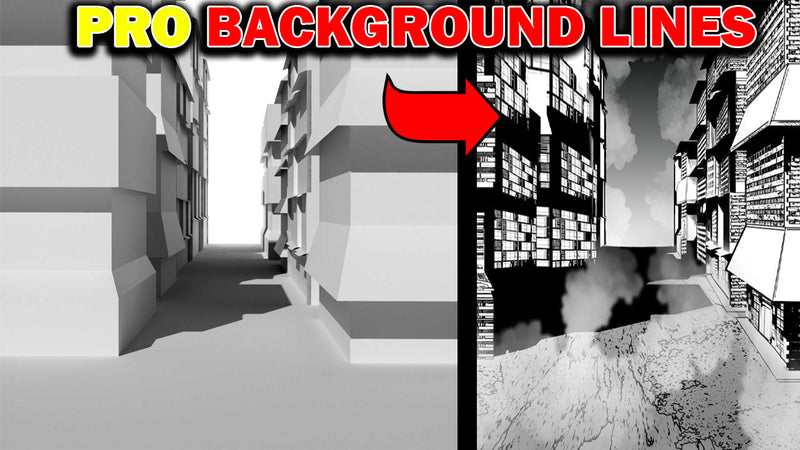 Turn 3D Blocks Into Pro Manga Background Line Art